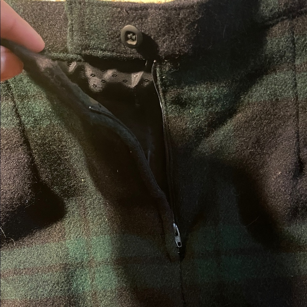 NWT Woolrich Navy and Green Plaid Wool Skirt with Fringe - Picture 6 of 6